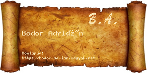 Bodor Adrián névjegykártya